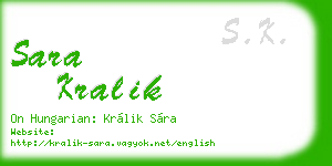 sara kralik business card