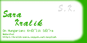 sara kralik business card